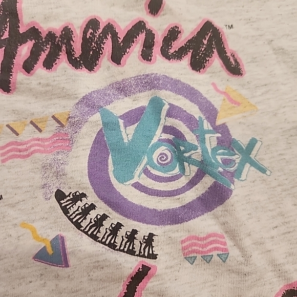 6 Flags Great America Thrillseeker Vtg 1990s Theme Park T-shirt Sz L Gray - Picture 7 of 12